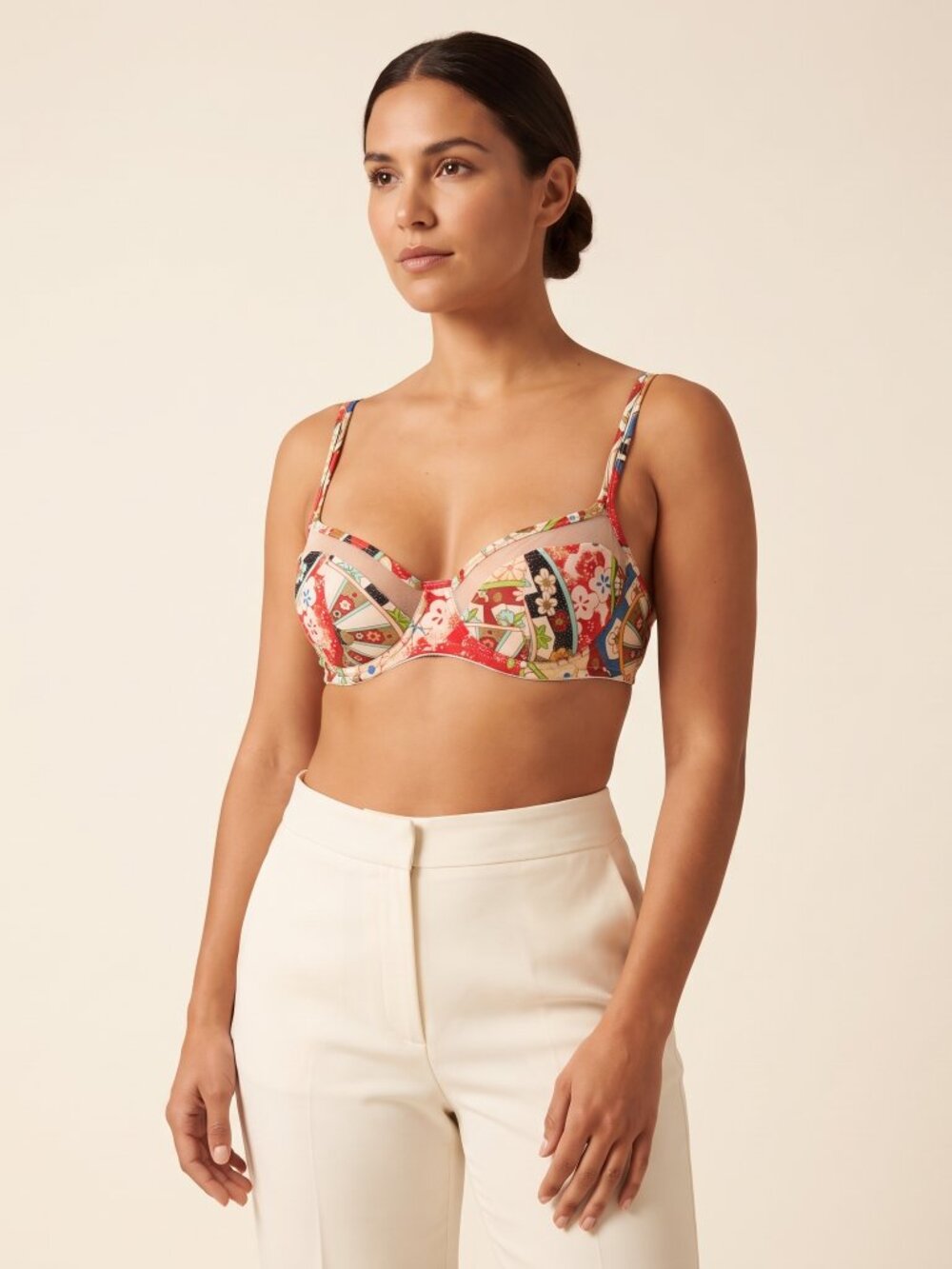 NWT Vintage Christian Dior Bra 34B Made in France Pink Red Lingerie